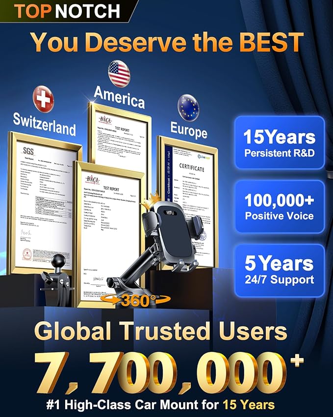 2026 Ultimate Best【True Military-Grade & Safety Cert】Car Phone Holder【Upgraded - Image 3
