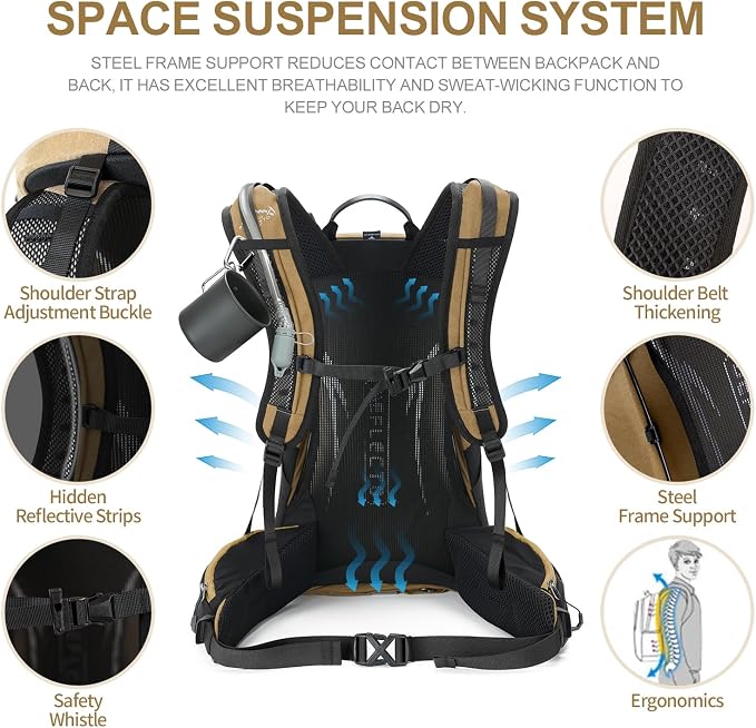 IX INOXTO Hiking Backpack, 26L/40L Waterproof Hiking Daypack - Image 4