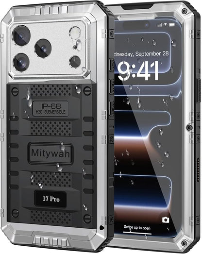 Mitywah Waterproof Case for iPhone 17 Pro, Rugged Metal Case by Mitywah