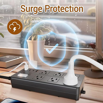6FT Outdoor Waterproof Power Strip Surge Protector - Image 4