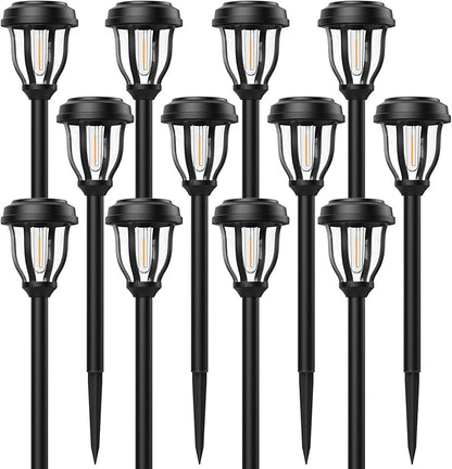 DERAYSION 12 Pack Solar Lights Outdoor, Solar Pathway Lights Auto On/Off - Image 2