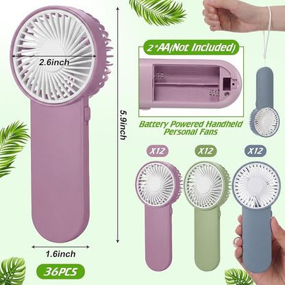 Sumind 36 Pcs Small Personal Portable Fan Mini Handheld Bulk 1 Speed Electric - Image 2