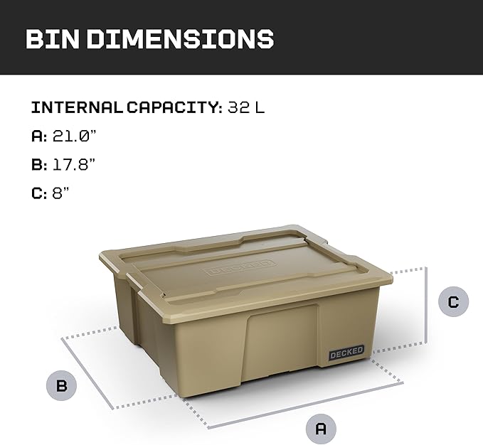 DECKED Payloader 32 L - 75 lb Bin / 200 lb Lid Load Rated - Image 2