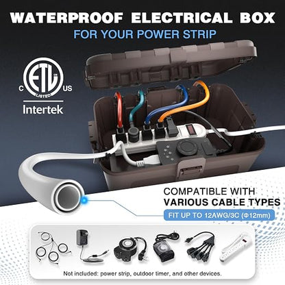 Flemoon Outdoor Electrical Box Waterproof, IP54 Waterproof Extension Cord Cover - Image 2