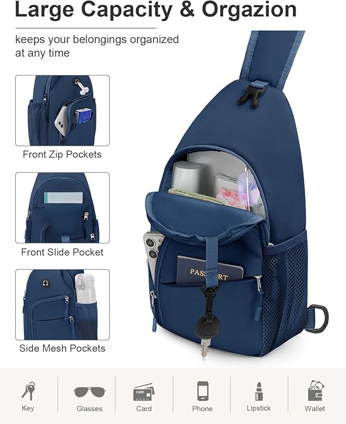 Pritent Crossbody Bags for Women Man Waterproof Sling Bag Backpack Trendy - Image 3