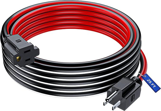 Maximm 25 Ft Black, Heavy Duty 3-Prong Outdoor Power Cable, ETL Listed by MaximmCable