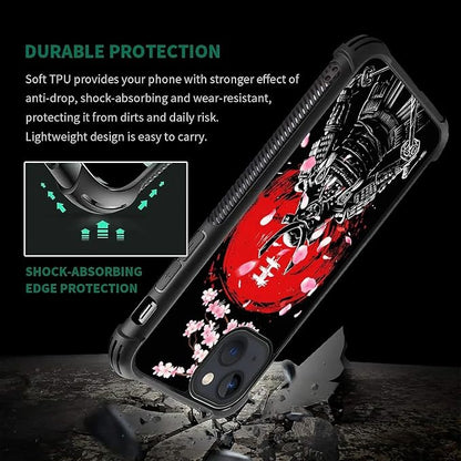 for iPhone 15 Plus Case, Sakura Japanese Samurai Pattern Graphic Design Girl - Image 7
