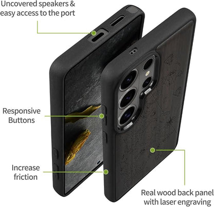 Carveit Magnetic Wooden Case for Samsung Galaxy S26 Ultra Case 2026, TPU - Image 6