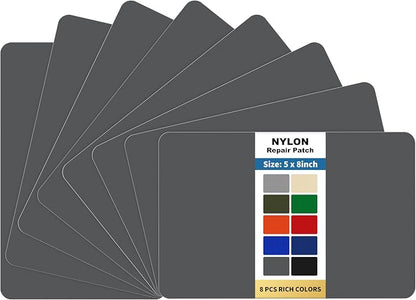 KING MOUNTAIN Self Adhesive Nylon Fabric Repair Patch, 5×8 Inches 8 Pcs by ForABetterHomeLife