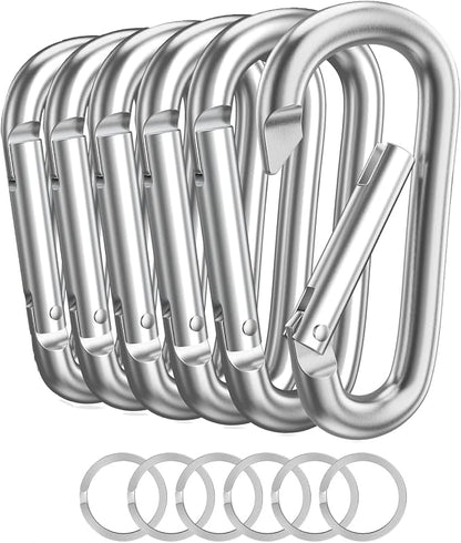 Carabiner Keychain Clip -3" Aluminum Carabiner D Ring, Caribeener Clips by LINGXINXIN