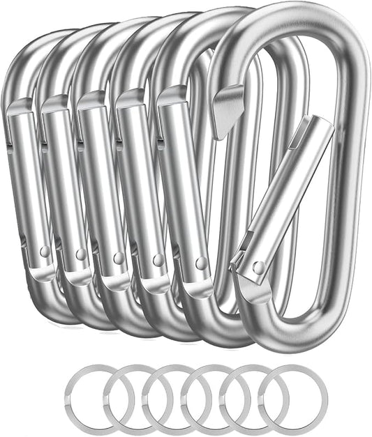 Carabiner Keychain Clip -3" Aluminum Carabiner D Ring, Caribeener Clips by LINGXINXIN