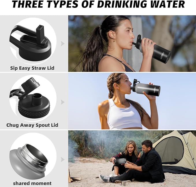 32oz Insulated Water Bottle, BPA Free&Leak Proof, Stainless Steel Water Flask - Image 3