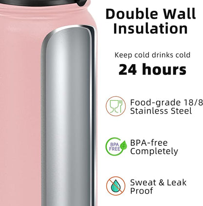 Fanhaw 32 oz Insulated Stainless Steel Water Bottle - Image 3