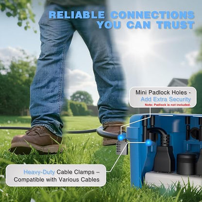 Flemoon Medium Outdoor Electrical Box, IP54 Waterproof Extension Cord Cover w/6 - Image 8