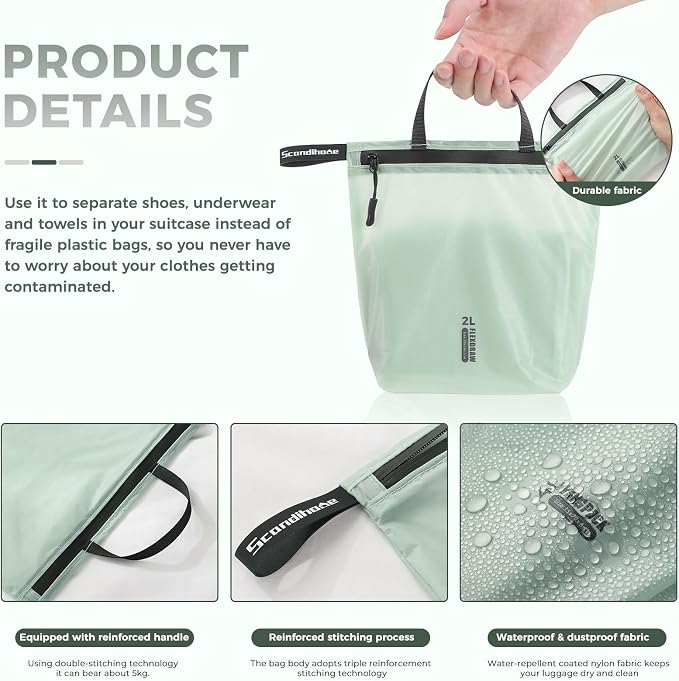 Travel Laundry Bag Ultralight Waterproof Washable Wet Dry Bag - Image 6