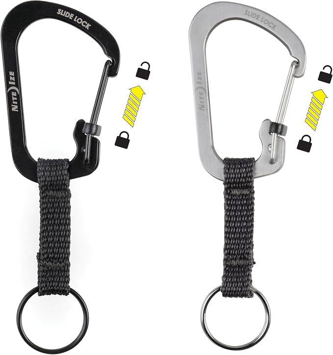 Nite Ize SlideLock Key Ring, Aluminum Locking Carabiner Key Chain - Image 2