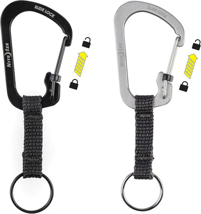 Nite Ize SlideLock Key Ring, Aluminum Locking Carabiner Key Chain - Image 2
