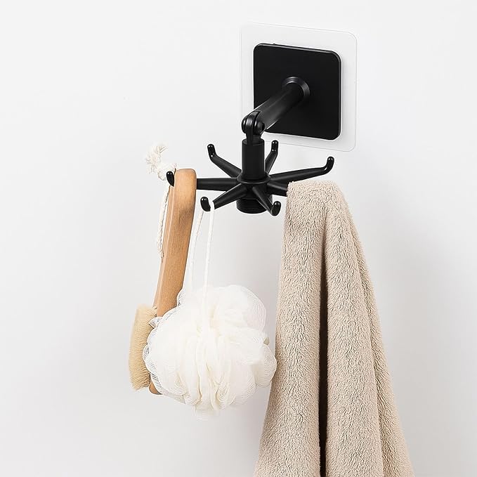 4 Pieces 360 Rotating Folding Hook Multi-purpose Hanging Utensil Holder Hook - Image 6