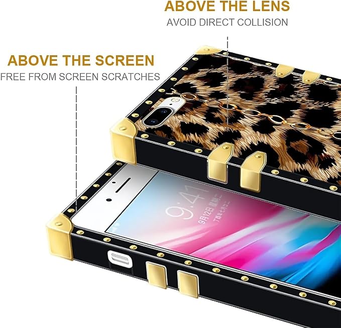 Compatible with iPhone 8 7 SE Case, Seamless Gold Chain Leopard Luxury Golden - Image 6