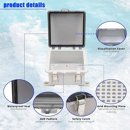 MAKERELE Small Junction Box Plastic Hinged Cover Transparent Lid IP67 Outdoor - Image 4
