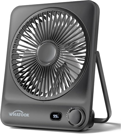 WHATOOK Large Travel Desk Fan: 10000mAh Battery 40 Hours Runtime Silent by FashionCaring-MakeitYours