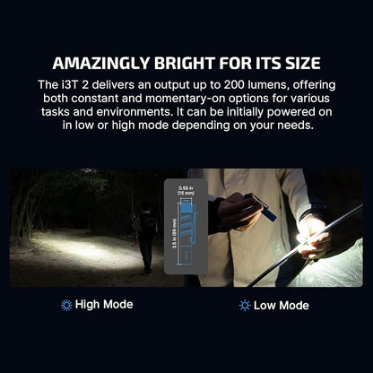 OLIGHT I3T 2 EOS Pocket EDC Flashlight, 200 Lumens Compact Bright Handheld - Image 3