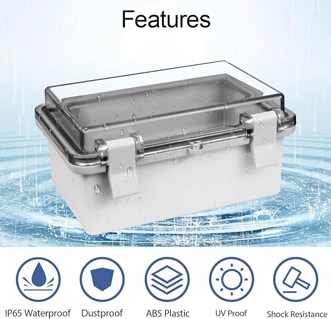 ABS Plastic Dustproof Waterproof IP65 Junction Box Hinged Shell Universal - Image 3