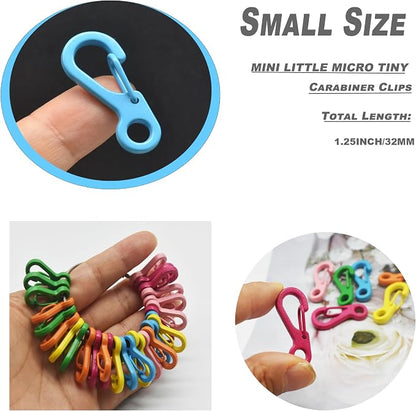 Mini Carabiner Clips with Metal Spring Wiregate Hook and Little Eye Hole - Image 4
