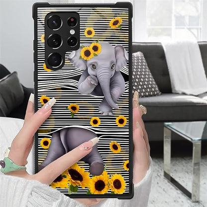 for Samsung Galaxy S23 Ultra Case, Cute Little Elephant Sunflower White Line - Image 7