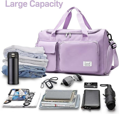 Suruid Travel Duffel Bag with Shoes Compartment Sports Gym Bag with Dry Wet - Image 5