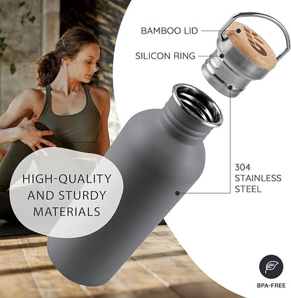 Bambaw 16 oz Water Bottle no Straw, Non-insulated Reusable Water Bottle BPA - Image 2
