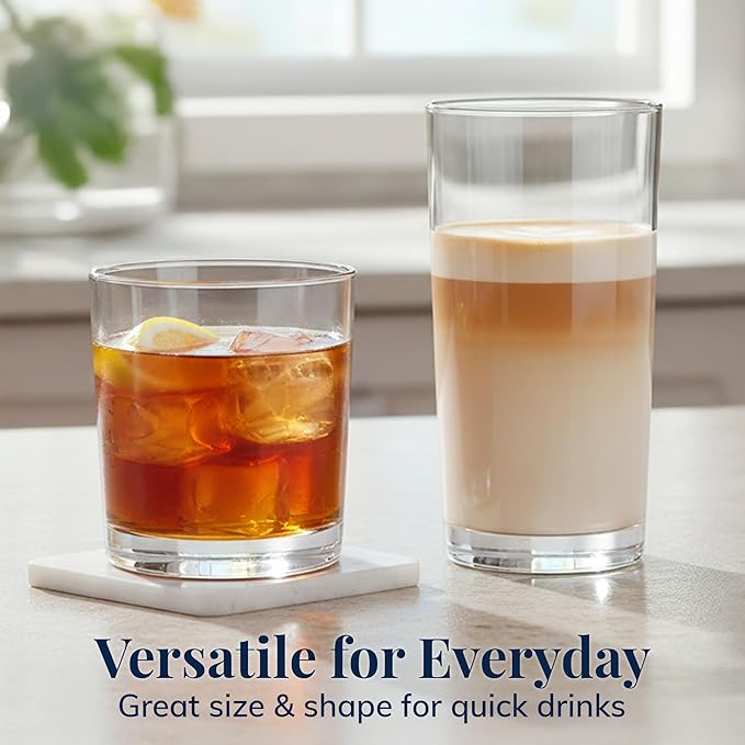 US Acrylic Classic Clear Plastic Reusable Drinking Glasses 12oz Rocks & 16oz - Image 3