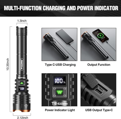 WdtPro Rechargeable LED Flashlights High Lumens, Super Bright 90000LM - Image 4