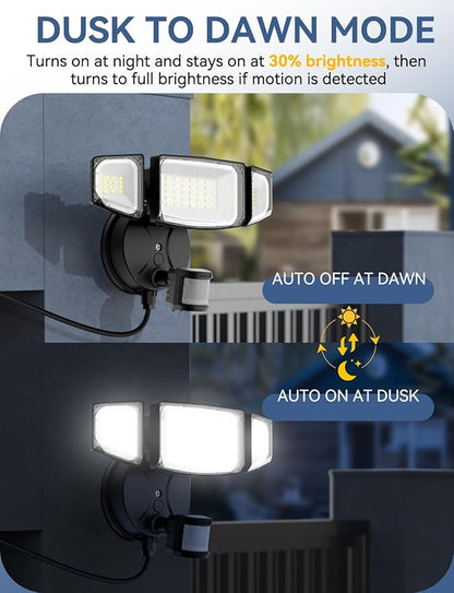 Olafus 50W Motion Sensor Outdoor Light Plug in, Motion Flood Light Dusk to Dawn - Image 3