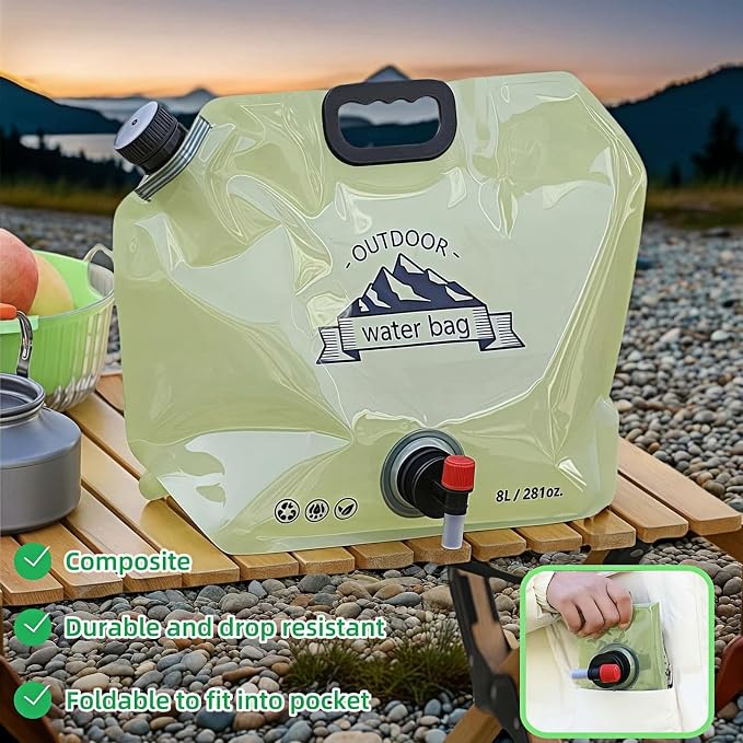 8L/281oz Outdoor Collapsible Water Jug BPA-Free w/Adjustable Faucet - Image 6