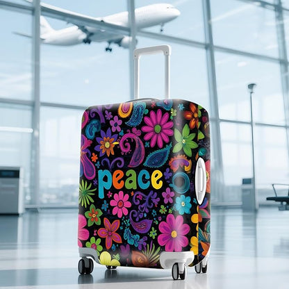 ANNA QUEEN Peace Flowers Travel Luggage Cover -Spring Stretchable Airplane - Image 9