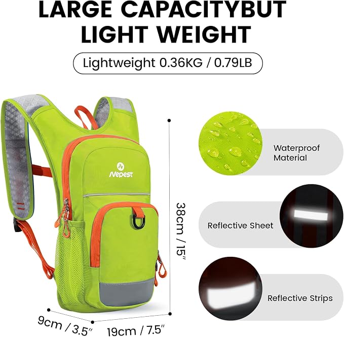 Nepest Kids Hydration Backpack, Mini Water Backpack - Image 4