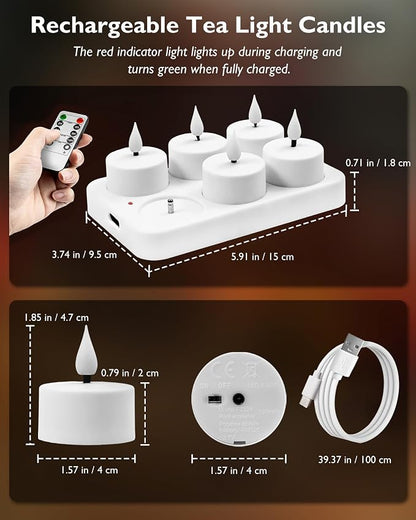 Homemory Rechargeable Tea Lights Flameless Candles - Image 7
