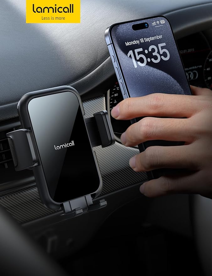 Lamicall 2026 Wider Clamp & Metal Hook Car Phone Holder Vent Phone Holders - Image 6
