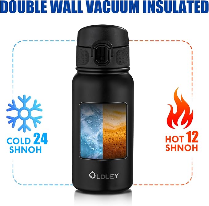 OLDLEY 12oz Kids Water Bottle, Stainless Steel Insulated Water Bottle - Image 6