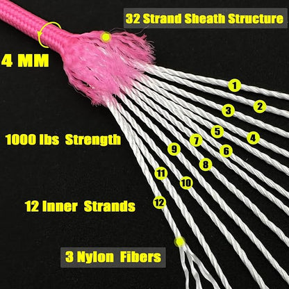 VVAAGG 1000 Paracord Rope 100FT Parachute Cord 4mm 12 Strand Nylon Rope - Image 2
