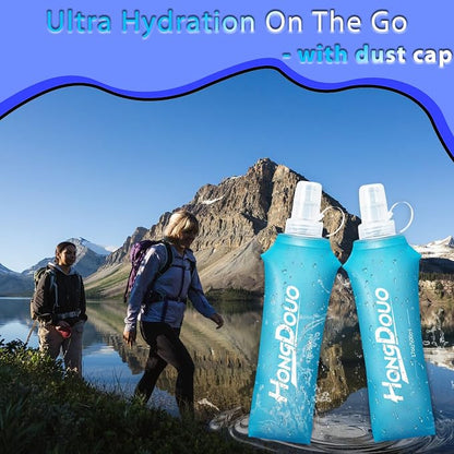 2 Packs Soft Flask, 17oz/500ml TPU Collapsible Soft Water Bottle - Image 4