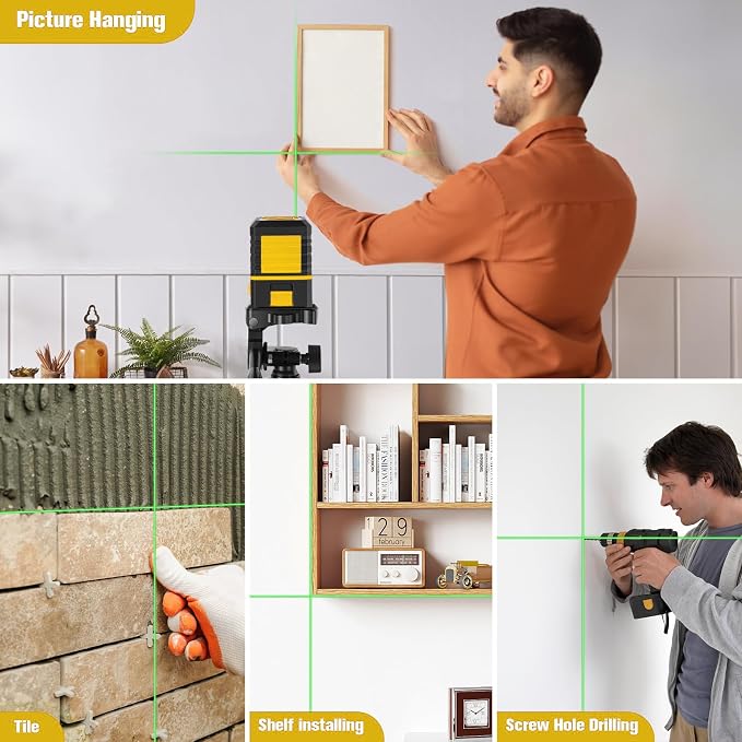 Laser Level with Tripod, 100 feet Green Cross Line Self Rotary Leveling Laser - Image 7
