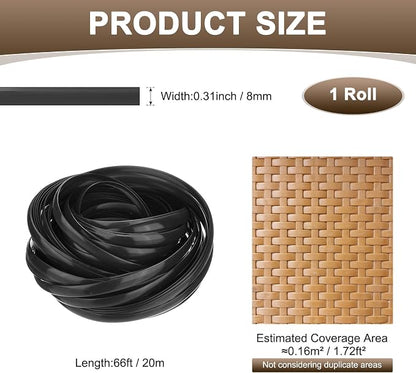M METERXITY 1-Pack Wicker Repair Kit, 8mm x 66ft/20m Plastic Flat Rattan - Image 3