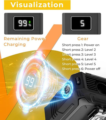TUNISE Portable Fan with 5-Speed Settings, Dual-Sided Clip on Wearable Belt - Image 5