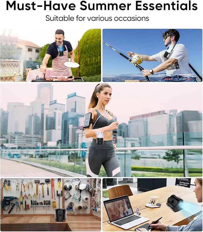 Tedajo AI Portable Waist Fan, 6 Speeds 16000RPM Strong Turbo Airflow, 40H Max - Image 8