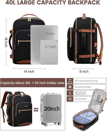 LOVEVOOK 40L Travel Backpack for Women & Men, Airline Approved Carry On Luggage - Image 4
