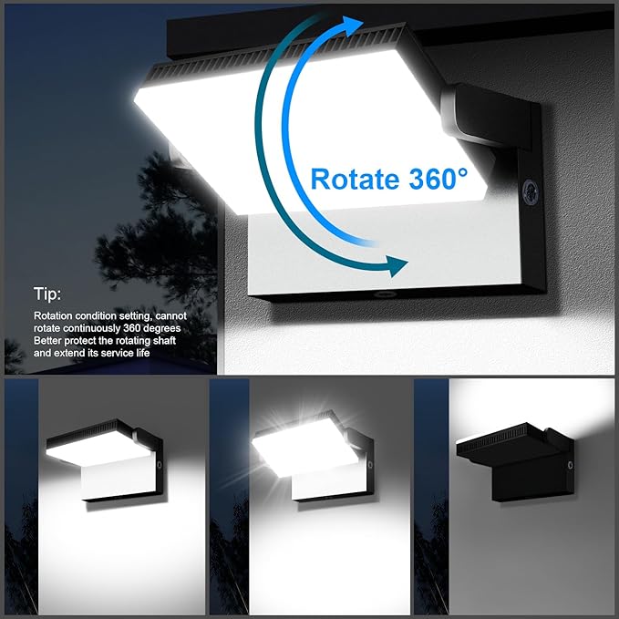 Modern Sleek Flood Lights Outdoor, 120W 5000K Dusk-to-Dawn Photocell - Image 3