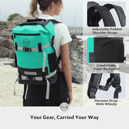 STOVER 5/10/25/30/40/55L Waterproof Dry Bag- Roll-Top Backpack w/Phone Case- - Image 5