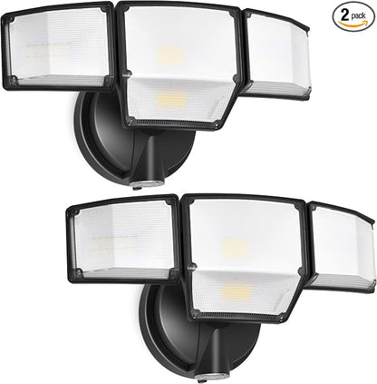 LUTEC 80W Dusk to Dawn Flood Lights Outdoor, 9000LM Super Bright LED Security by LUTEC